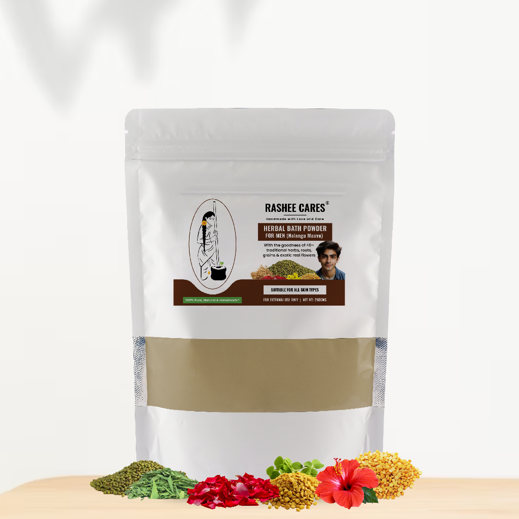 HERBAL BATH POWDER FOR MEN’S REFRESHED AND ENERGIZED SKIN!