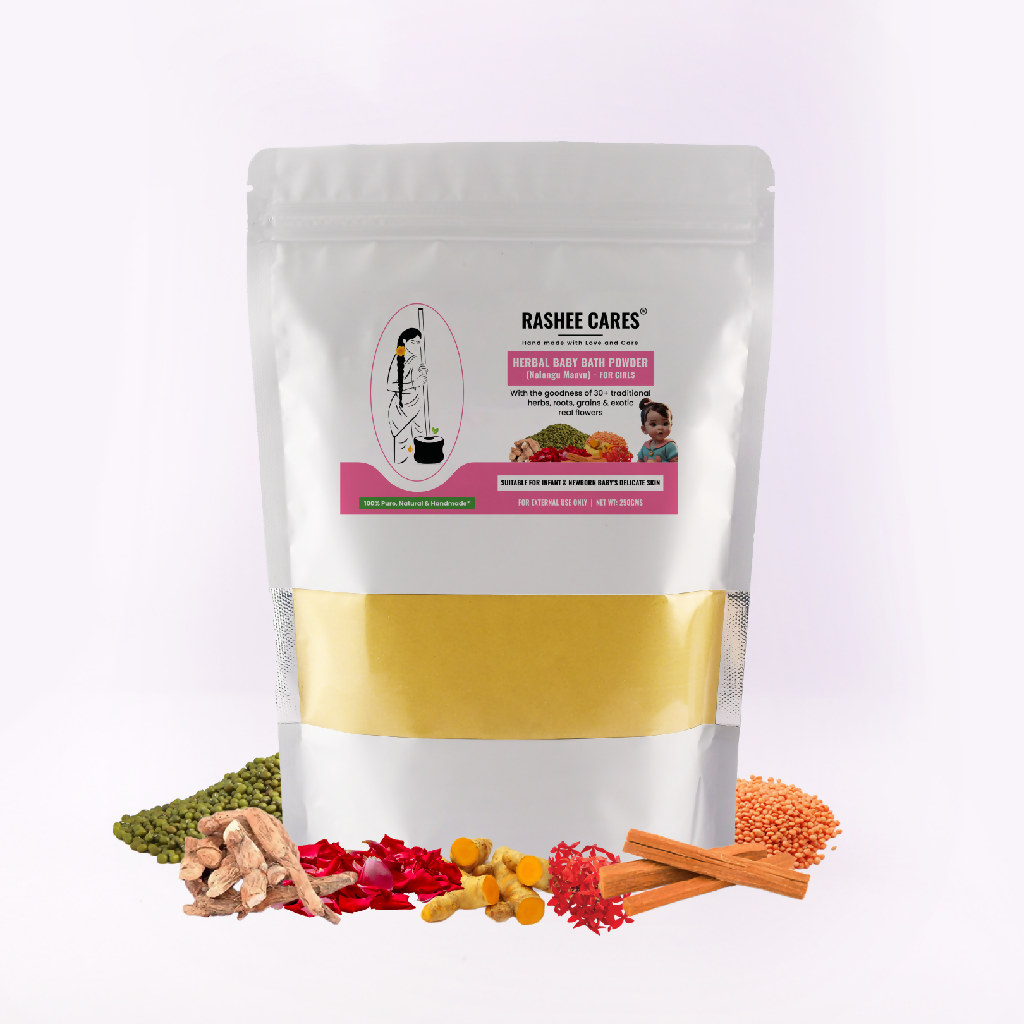 Rashee Cares Herbal Girl Baby Bath Powder For Delicate Skin