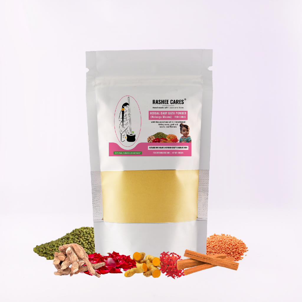 Rashee Cares Herbal Girl Baby Bath Powder For Delicate Skin