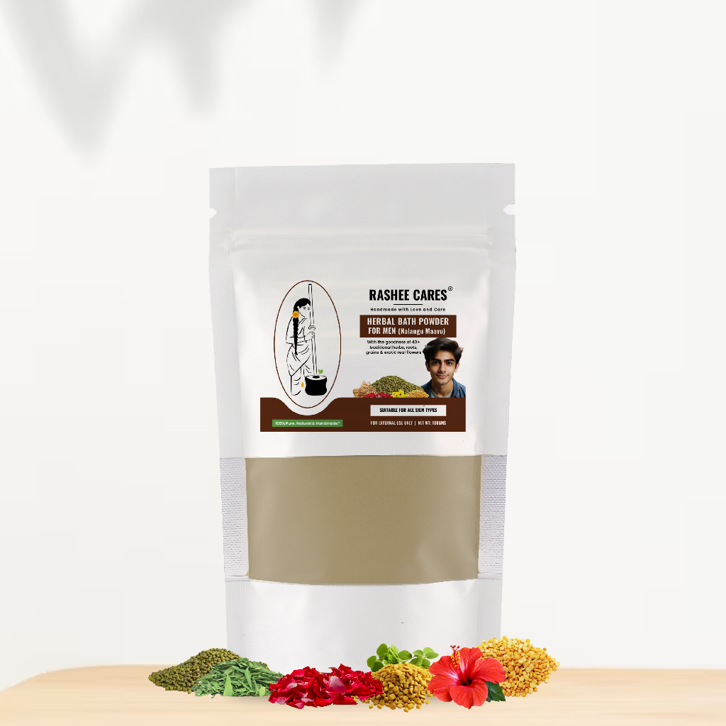 HERBAL BATH POWDER FOR MEN’S REFRESHED AND ENERGIZED SKIN!